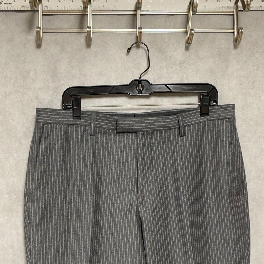 Banana Republic Pants Men 33X34 Slim Striped Marzotto Italy Wool Winter Flannel